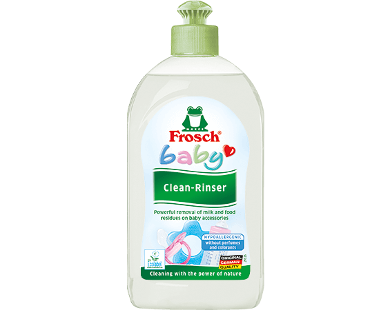 Frosch baby Limpiador de lavavajillas 500 ml potente eliminación de restos  de leche y comida, hipoalergénico, fórmula especial: elimina incluso restos  de leche en polvo : : Salud y cuidado personal